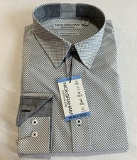 Nick Graham stretch modern fit long sleeve dress shirt Large L/R 16-16.5 32/33