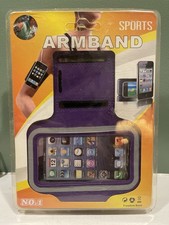 Purple Armband Case Sports Gym Running Arm Band Phone Holder For iPhone 5