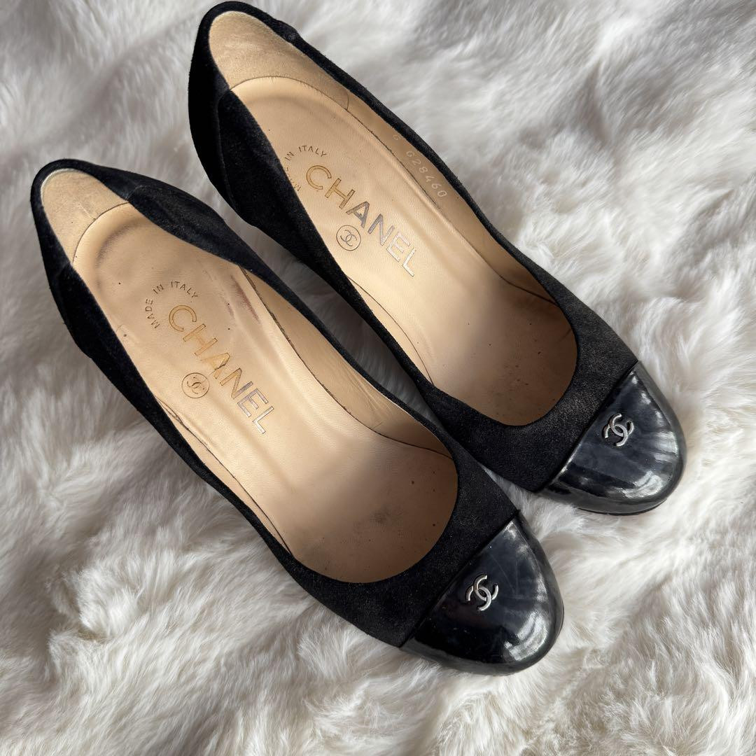 Chanel Pumps Shoes Coco Mark Suede Black Size 35 US About 5 For Women thumbnail 13