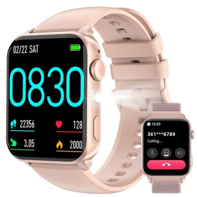 IOWODO Bluetooth Smart Watch Call  Women Men Fitness Tracker For iPhone Samsung''