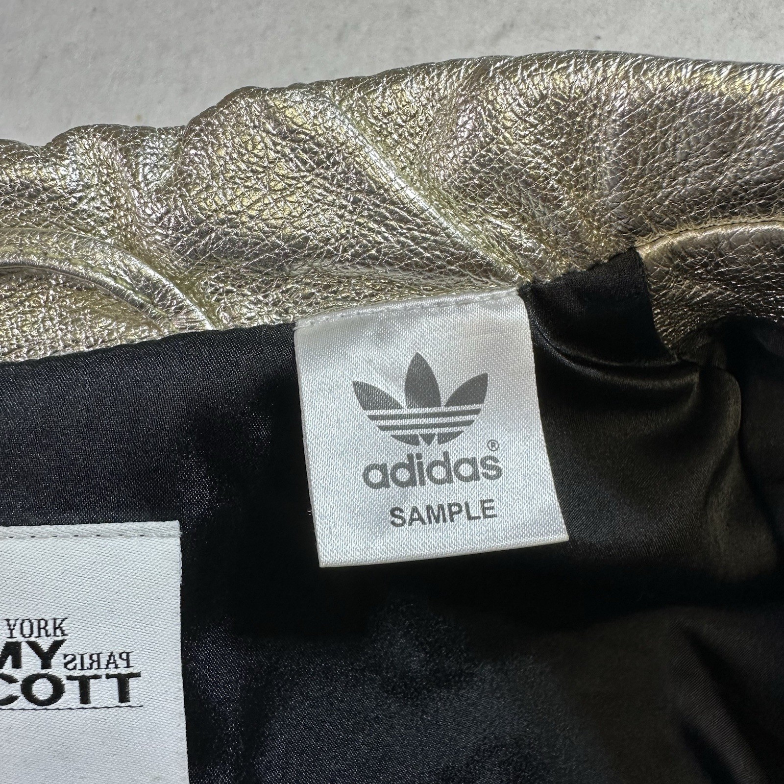 Adidas Jeremy Scott JS Leather Gold Biker Jacket Size Men’s Size X-Small Sample image 6