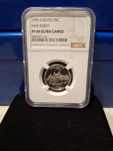 1999 s silver New Jersey statehood quarter NGC PF 69 Ultra Cameo  *