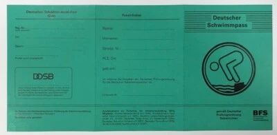 N.B. Deutscher Schwimmpass grün neuste Fassung Bronze Silber Gold Prüfungsordnung BFS
