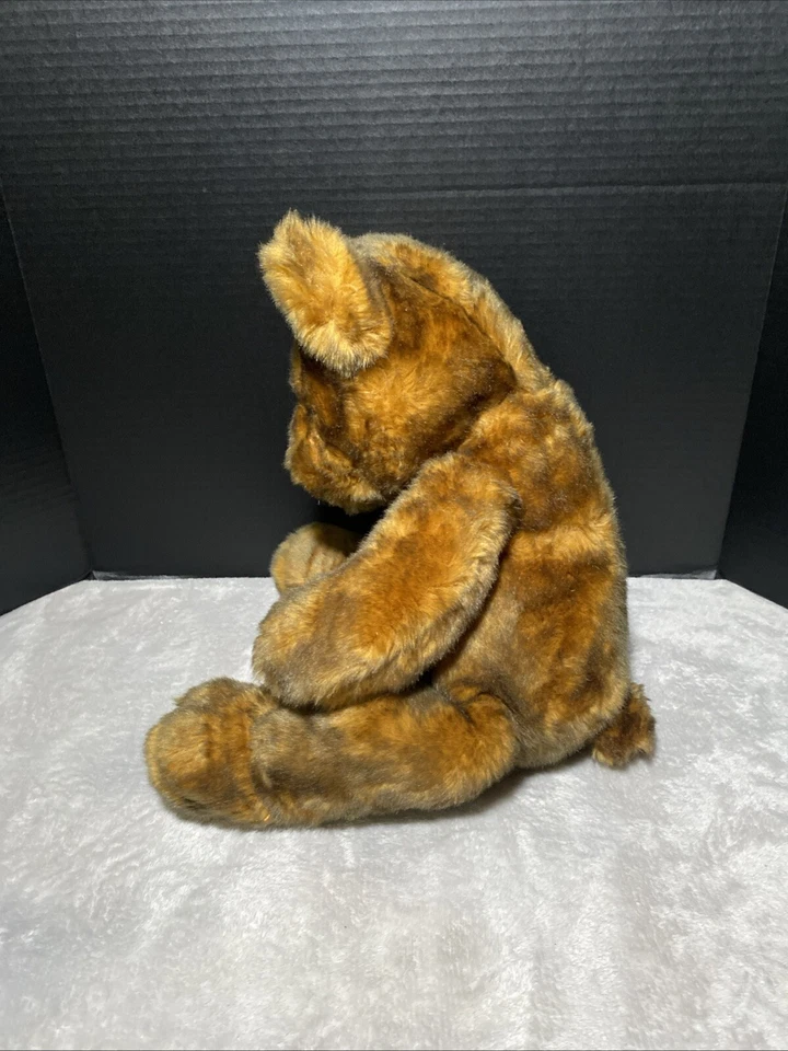 Dan Dee Teddy Bear Plush Dark Brown Marbled 2 Tone Fur Stuffed Toy Pet Lovey 20" - Image 2 of 4