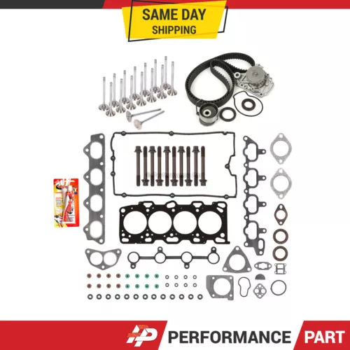 Head Gasket Set Valves Timing Belt Kit Fit 99-05 Hyundai Kia 2.4L DOHC G4JS