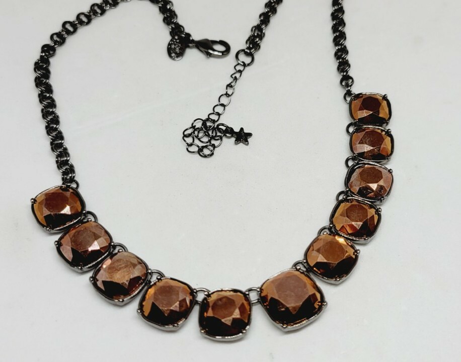 Kirks Folly BRONZE Faceted Crystal Necklace Gun M… - image 3