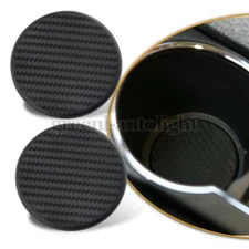 2X Interior Car Dashboard Water Cup Slot Anti-Slip Mats Carbon Fiber Accessories