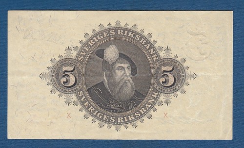Sweden Banknotes 5 Kronor 1952. Rarre ! - Picture 2 of 2