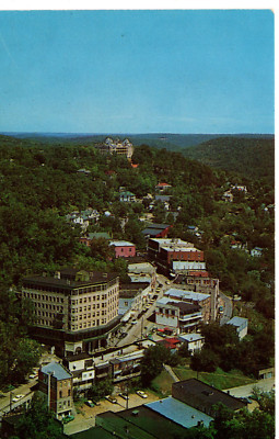 Vintage Postcard Arkansas Eureka Springs Aerial View Street View 60s Cars -075