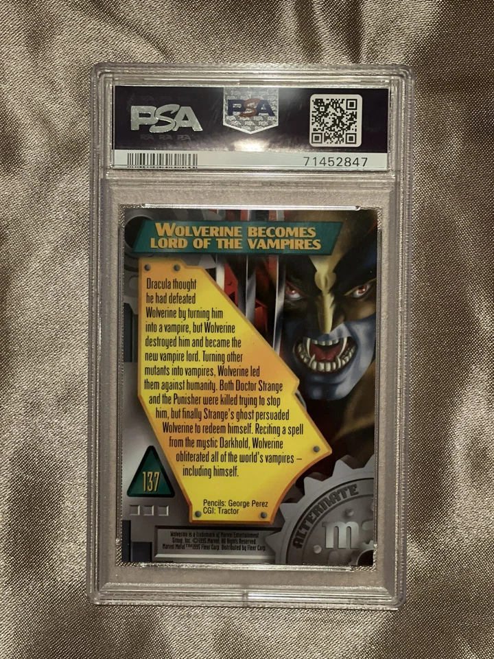 1995 MARVEL METAL Series 1 - Wolverine - PSA 9 Mint Card #137 - Image 2 of 2