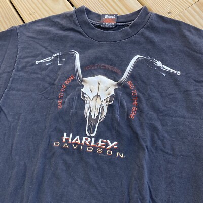 Mens Harley Davidson Vintage 1997 Bad to the Bone T-Shirt S Mens Harley Davidson Vintage 1997 Bad to the Bone T-Shirt S