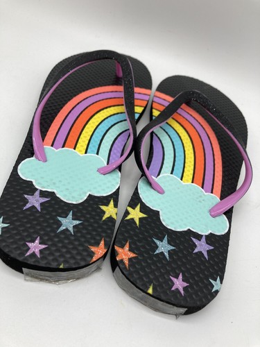 NWOT Girls Size 6 Wonder Nation Rainbow Flip Flop Sandals - Picture 2 of 9