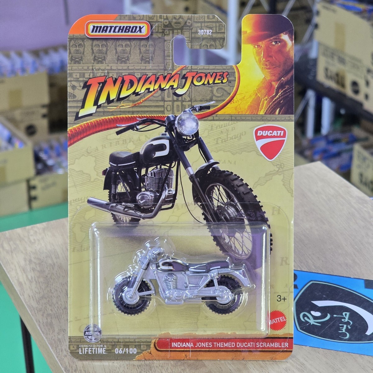 2025 MATCHBOX INDIANA JONES THEMED DUCATI SCRAMBLER METAL BLACK