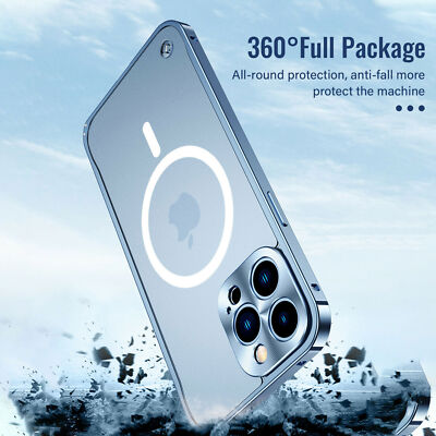Magnetic Metal Shockproof Case For iPhone 12 13 Pro Max Mini Mag Safe Back Cover