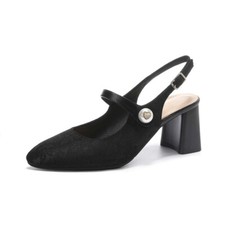 Women's Floral Sandals Block Heels Round Toe Casual Slingback Shoes for Summer