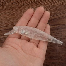 10PCS Bass Sounds Blank Lures 11CM/12G Transparent Unpainted Minnow Crankbait