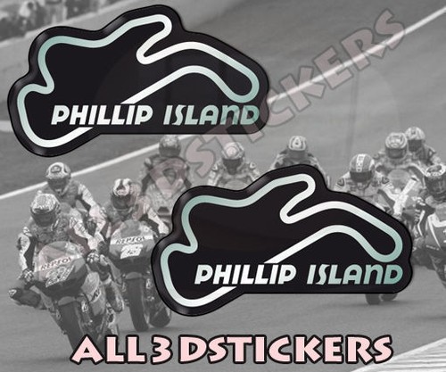 2x3D Stickers Resin Domed Phillip Island Circuit 6x3.5 cm (2.36x1.37 ") Adhesive - 第 1/1 張圖片