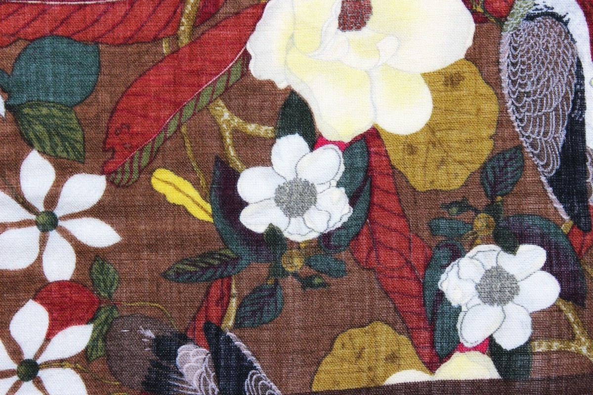 Châle Vintage En Soie Mousseline MANTERO - Multicolore Batik Fait Main Italie, Bon État