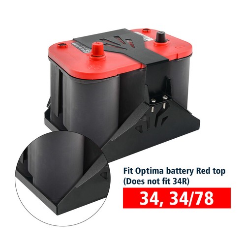 Anodized Battery Hold Down Tray Box Mount For Optima Battery Red Top 34 34/78 - Picture 7 of 13