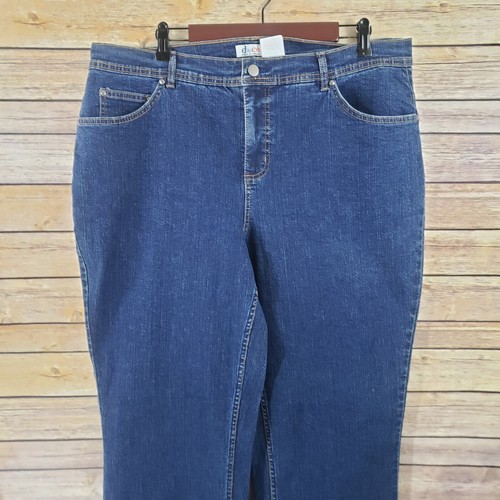 Denim & Co 20W Bootcut Jeans Mid-Rise Stretch Dark Wash A258928 Discontinued - Picture 3 of 5