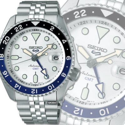 Seiko 5 Sports SSK033K1 Automatic GMT Stainless Steel White Dial
