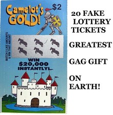 FAKE LOTTERY TICKETS-20 Pack Prank Gag Gift Gag Gift Prank April Fools Day