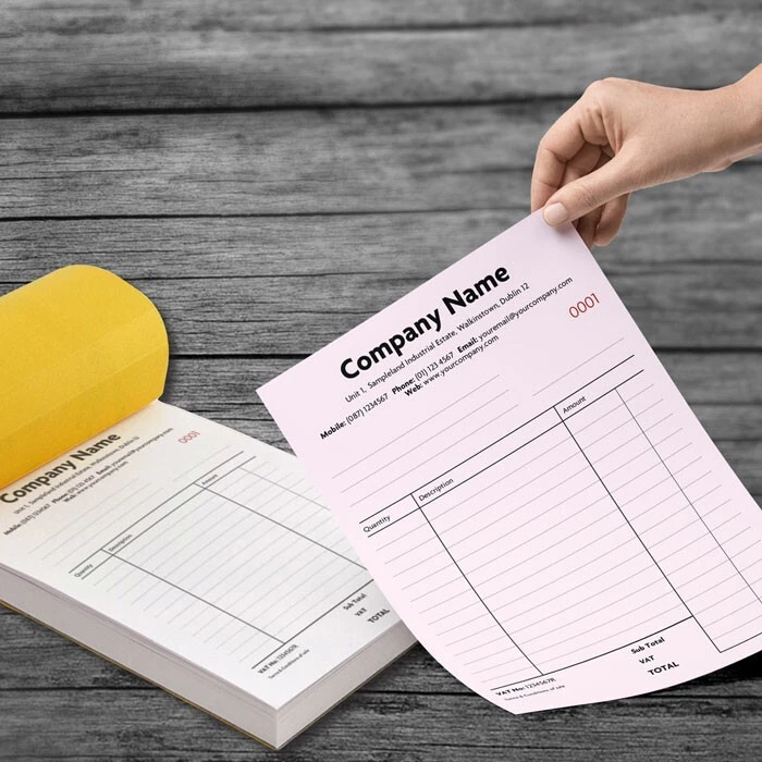 MIPP DUPLICATE A5 INVOICE PAD / BOOK PERSONALISED / RECEIPT/ ORDER NOW FREE POSTAGE