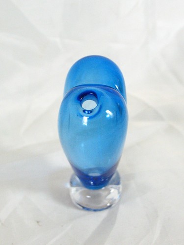 Vintage Lewis Olson Blue Heart Shaped Glass Perfume Bottle Signed 1995 - Picture 2 of 3