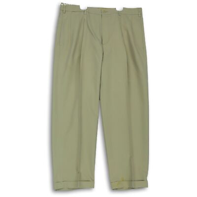 Nautica Mens Beige Slash Pockets Pleated Front Cuffed Dress Pants Size XL |  eBay