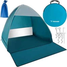 Strandzelt Schutz Strandmuschel Zelt Windschutz Sonnenschutz 200x150x110cm Blau