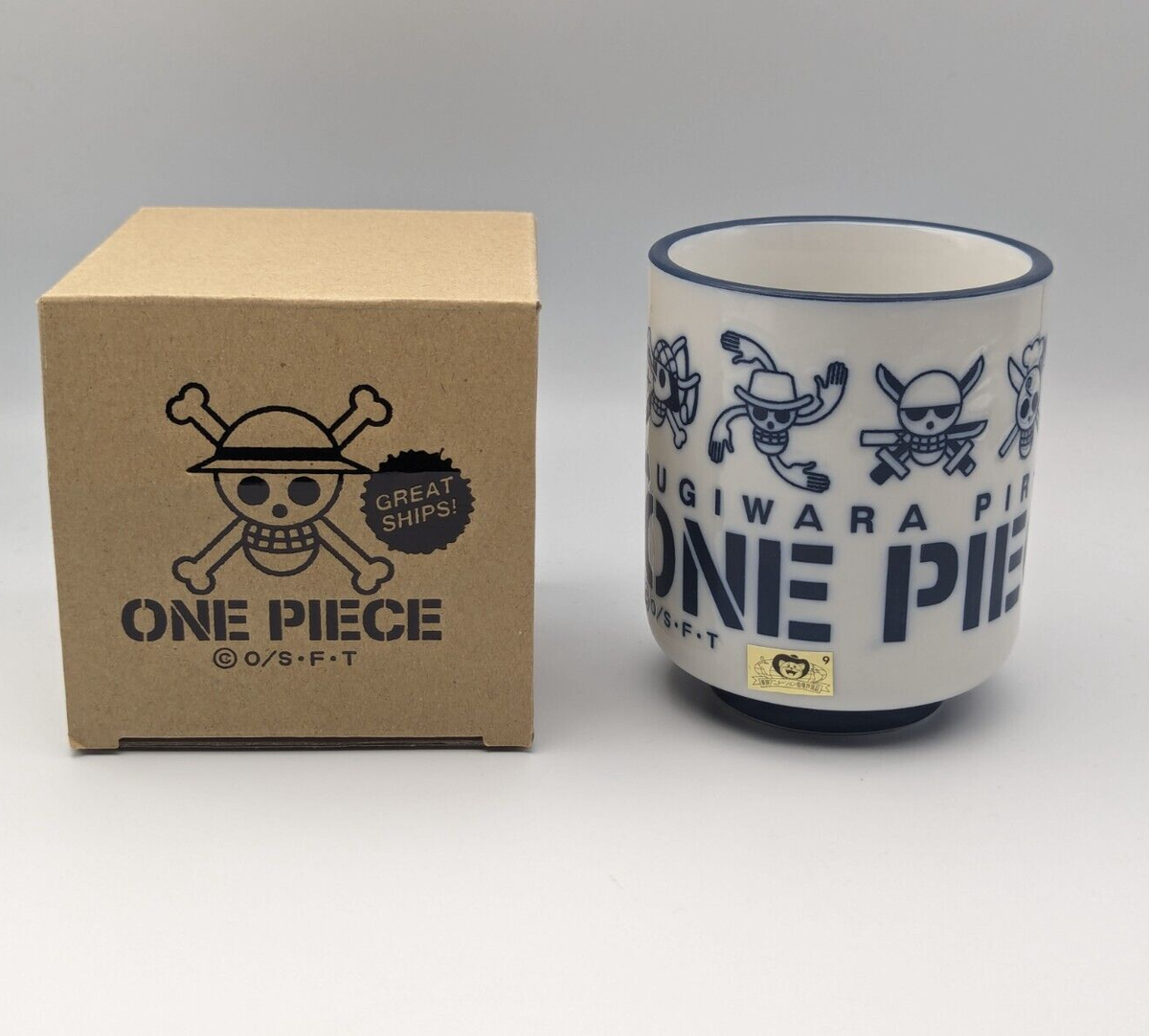 NEW Sushi Teacup (Blue) ONE PIECE Mugiwara Store Yunomi Official