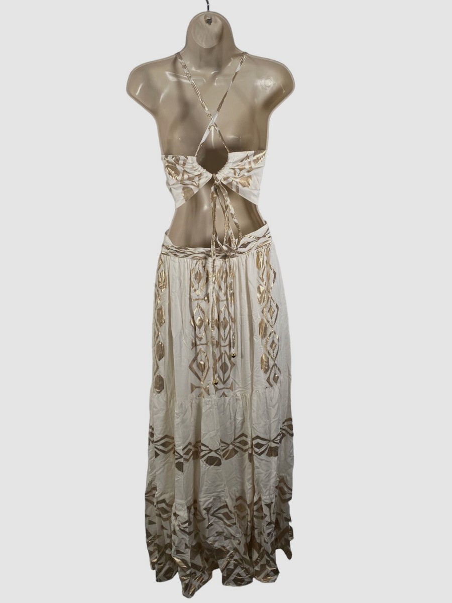 knee length dresses for ladies Playful Ties Halter Cutout Dress main image 0