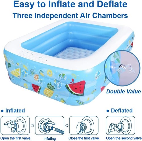 185cm × 148cm × 56cm Inflatable Pool with Inflatable Soft Floor, Cool Summer ... - Picture 7 of 9