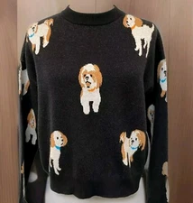 THML Womens Dog print sweater various sizes available XS S M L New