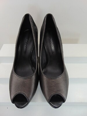Ecco Black Peep Toe Platform Leather Heels Pumps Womens Euro Size 40 $160.00!
