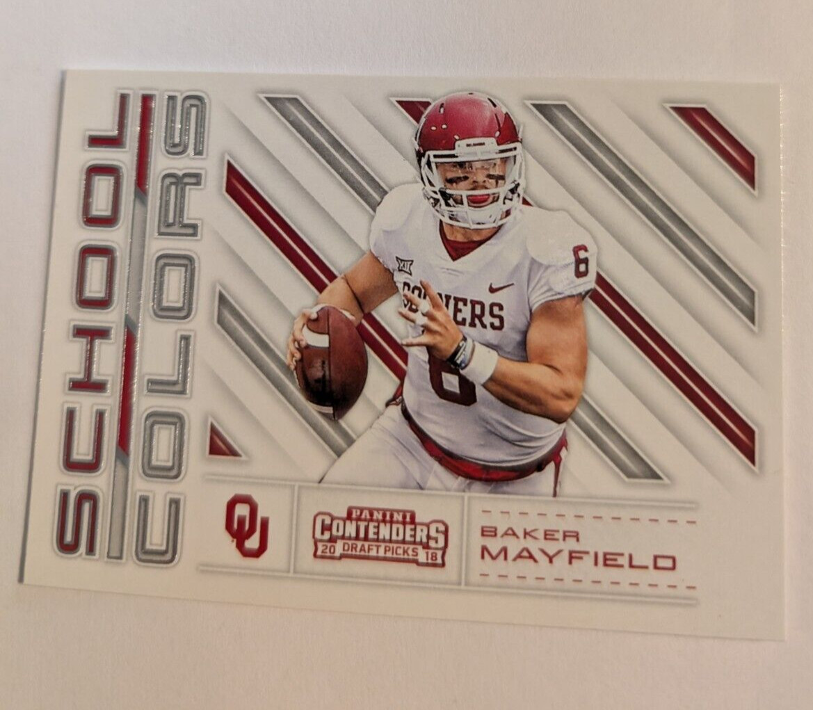 2018 Baker Mayfield Rookie PANINI CONTENDERS DRAFT PICKS SCHOOL COLORS