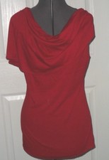 *LINDSEY MICHELE KNIT TOP BLOUSE SIZE M -L-1X BLACK RED STRETCH MADE IN USA NWT