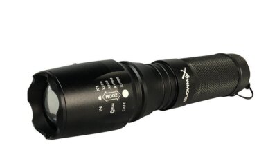 GlowMax 900 Lumen Zoom Flashlight 7 Function Black Aluminum