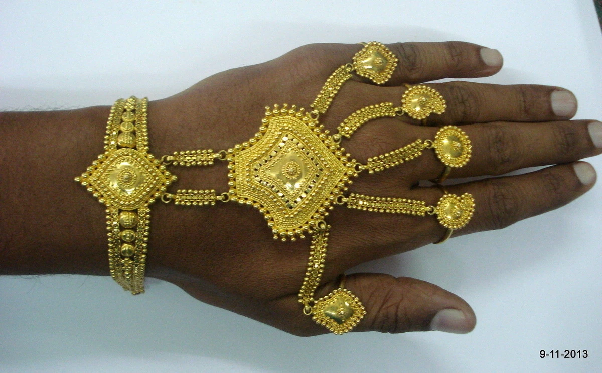 20k gold bracelet ethnic tribal dorsal hand ornament bracelet rings