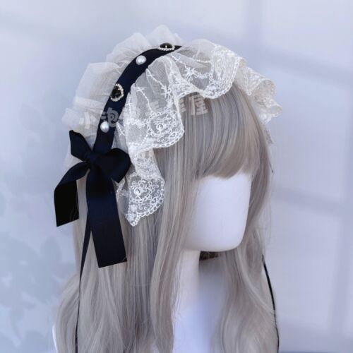 Women Gothic Lolita Head Covering Halloween Nun's Wimple for Dress Up Party - Picture 20 of 20