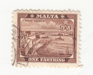 MALTA 1938. 1 farthing. Valetta Harbour. Grand Harbour. SC# 191. Used