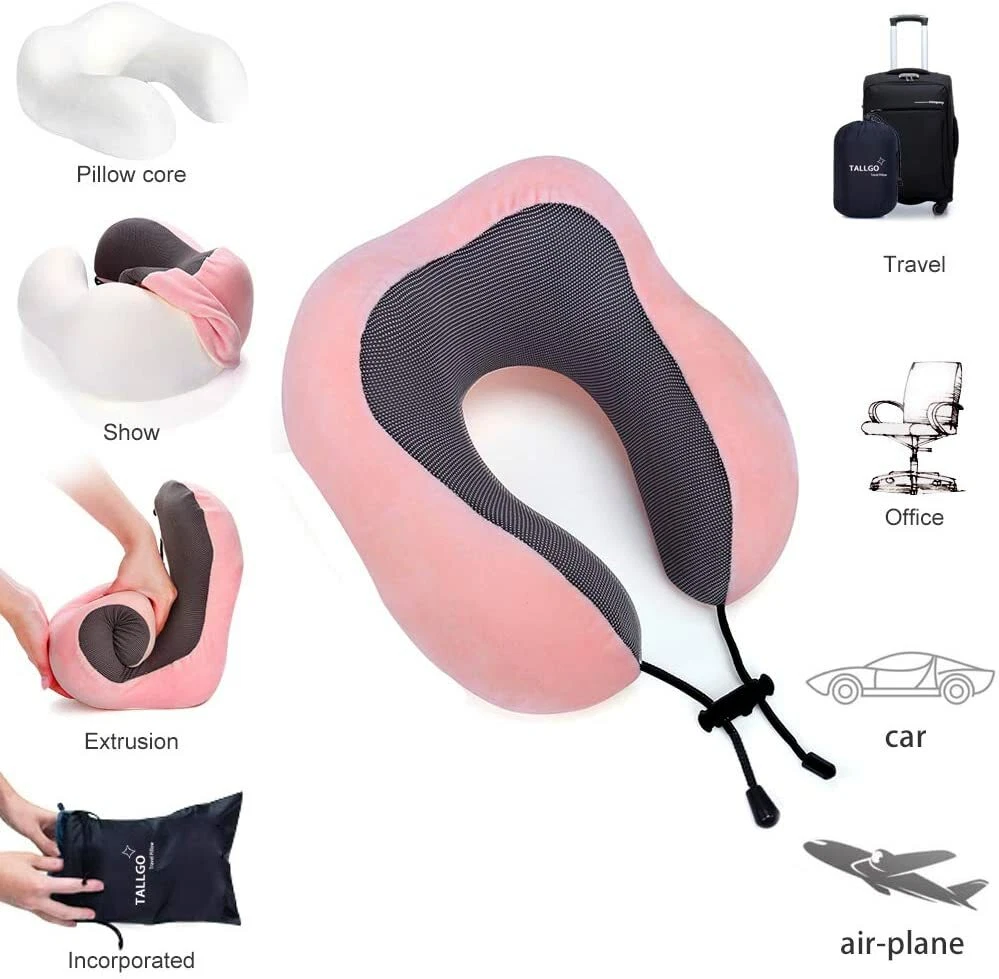 Travel Pillow, Best Memory Foam Neck Pillow Head Support Soft Pillow for Sleepin