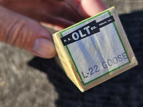 De colección P.S. Olt L-22 Ganso llamar con caja, papel Pekín Illinois pato de goma dura negro - Imagen 2 de 8
