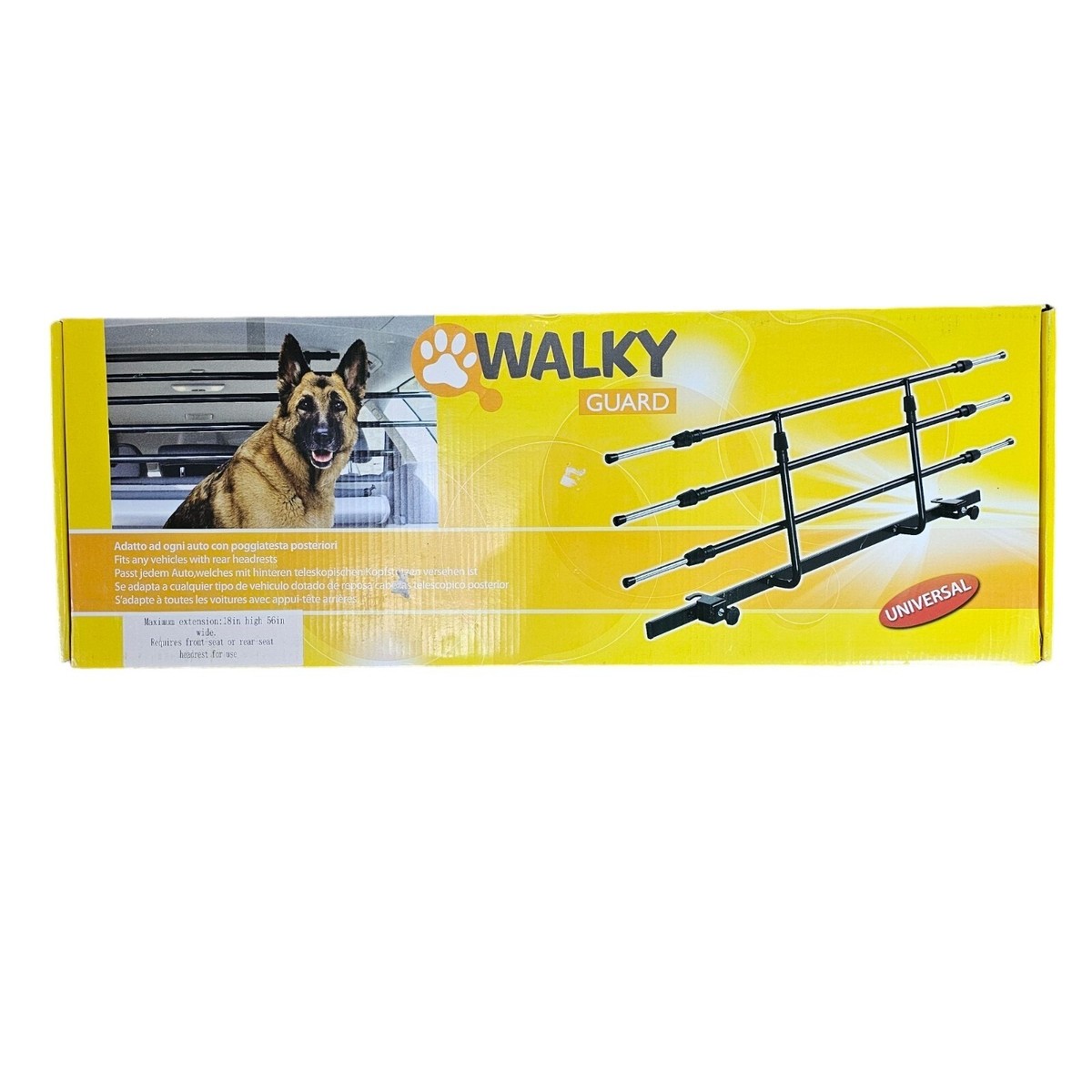 Walky Guard Universal Pet Barrier For Rear-Seat Headrests OPEN BOX