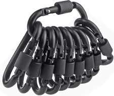 Aluminum D Ring Key Rings Hiking Clips Locking Carabiner for Hiking Bulk 3 Sets