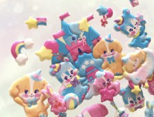 Puffy Animals Kawaii Sticker Sheet Scrapbooking Junk Journal Baby Shower