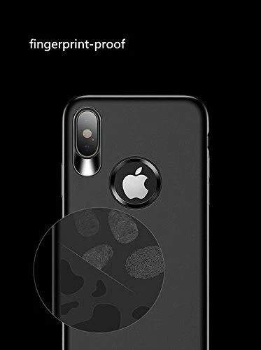 Funda protectora negra para iPhone X (USAMS) Premium y duradera anti huellas dactilares Foto 4 de 4