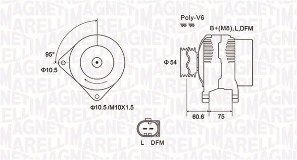 MAGNETI MARELLI 063731757010 Alternator for BMW,LAND ROVER