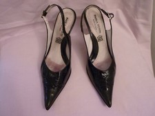 Paola Ferri - Sandale noire cuir verni 37 talon 8