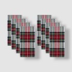 Elrene Red Christmas Classic Holiday Plaid Cotton Napkin Set of 8
